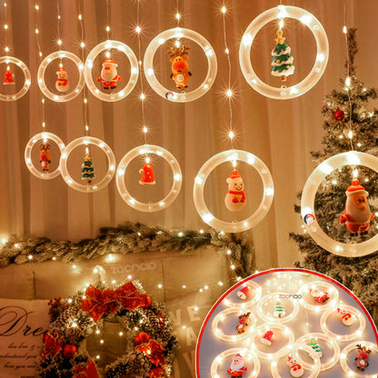 Cortina de Aros Con Figuras Navideñas